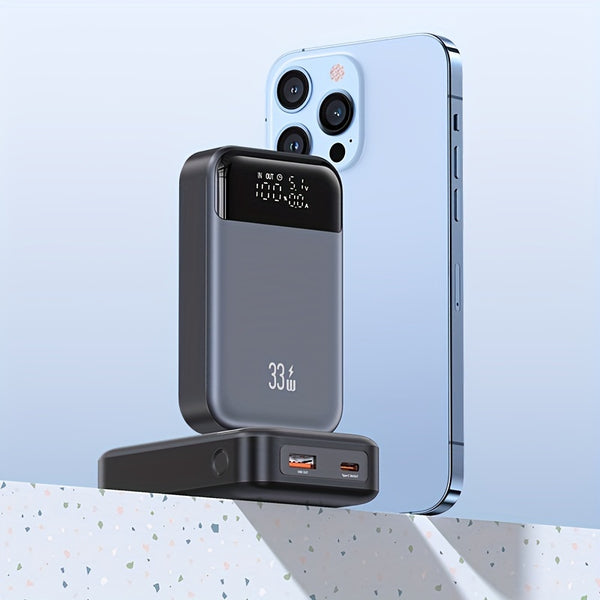 USAMS 33W PPS Portable Dual Port Fast Charging Power Bank with Smart Digital Display Battery Capacity: 10000mAh