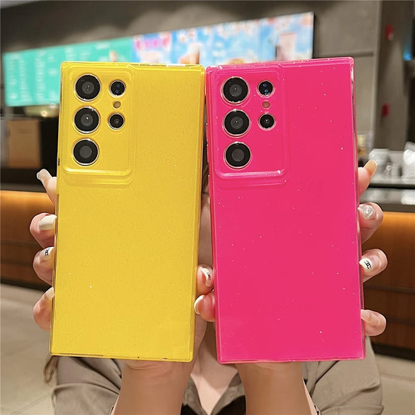 Glitter Bling Colourful Silicone Soft Phone Cases For Samsung S23 Ultra S23 S24 Plus Jelly Camera Protection Shockproof Back Cover