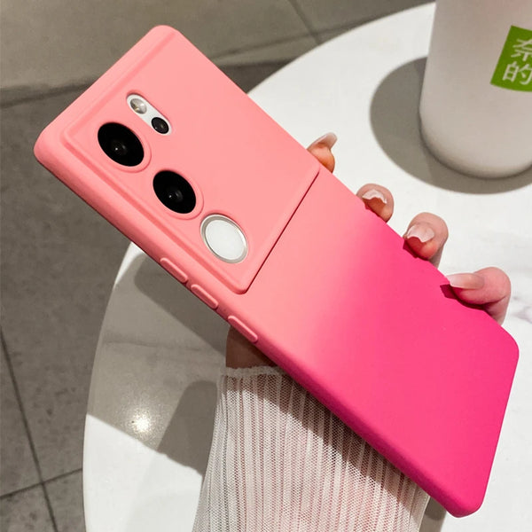 Gradient Colorful Silicone Soft Cases Samsung Galaxy S24 Ultra S23 S22 S21 S20FE Cover Camera Protection Shockproof Thickened