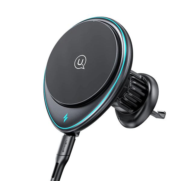 USAMS 2024 New Products Best Selling Car Air Vent Magnetic Holder Adapter 15w Car Wireless Charger for Cell Phone