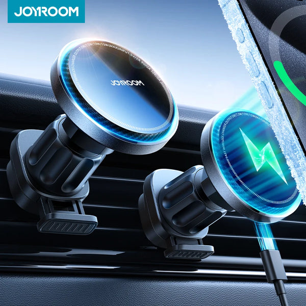 15W Magnetic Car Mount Charger Cooling Fast Charging Wireless Car Charger Mount  Car Phone Holder For iPhone For Magsafe