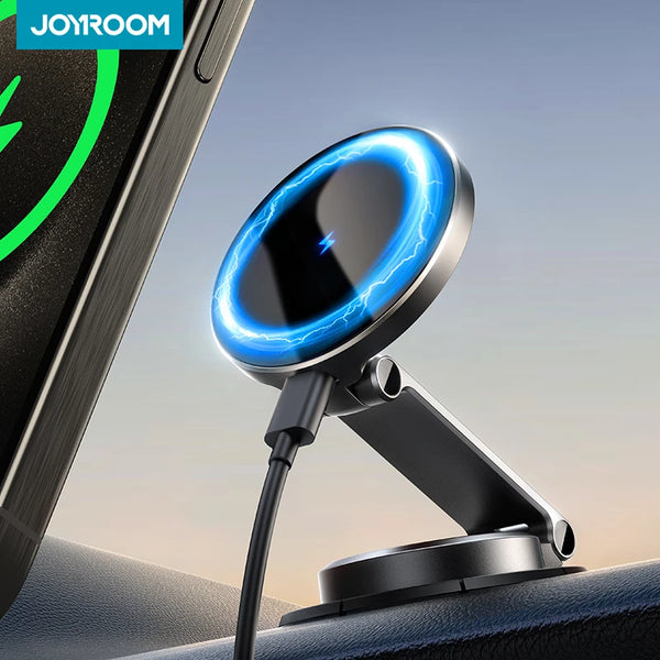 Magnetic Car Mount N55 Strong Magnet 15W Wireless Charging 360° Rotation Foldable Phone Holder Car Charger For iPhone 16 17 18