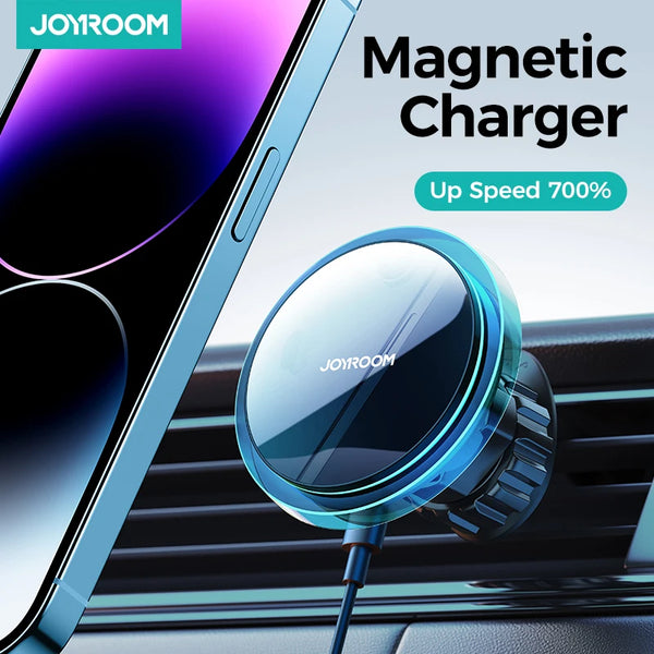 Magnetic Car Phone Mount Holder Wireless Charger For iPhone 16 15 14 13 Pro Max Fast Charging Car Charger Holder Blue Light