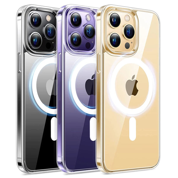 Magnetic Transparent For Magsafe Phone Case For iPhone 15 14 13 12 11 Pro Max XS XR X 7 8 Plus Wireless Charge Back Cover