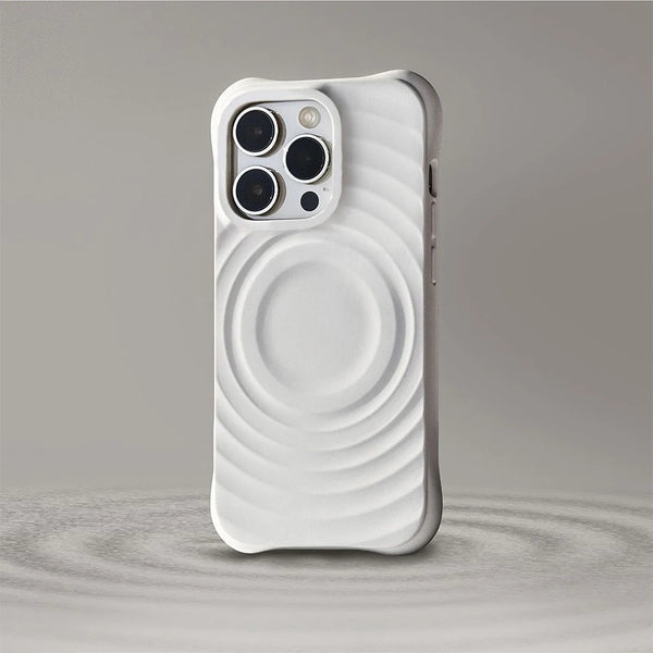Magsafe Silicone Soft Ripples Textures Cases For iPhone 15 Pro Max 14 13 12 11 Magnetic Wireless Charging Shockproof Cover