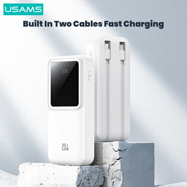 20W Power Bank 20000mAh 30000mAh Dual Fast Charging Cable Battery Charger For iPhone 16 15 Pro Max Plus 14 13 Huawei Xiaomi