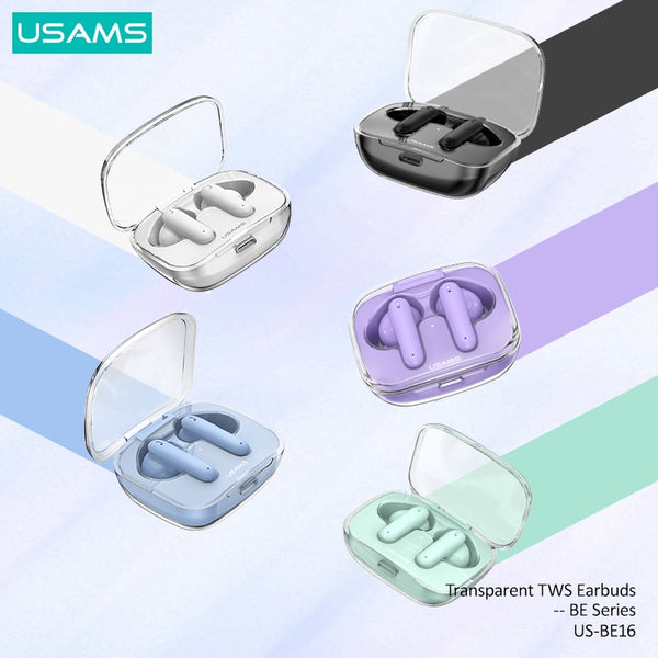 USAMS BE16 5.3 TWS Earphone Bluetooth Wireless Earbuds HD Call Dual Mode Gaming Headset With Dual Mic Low Latency Headphones