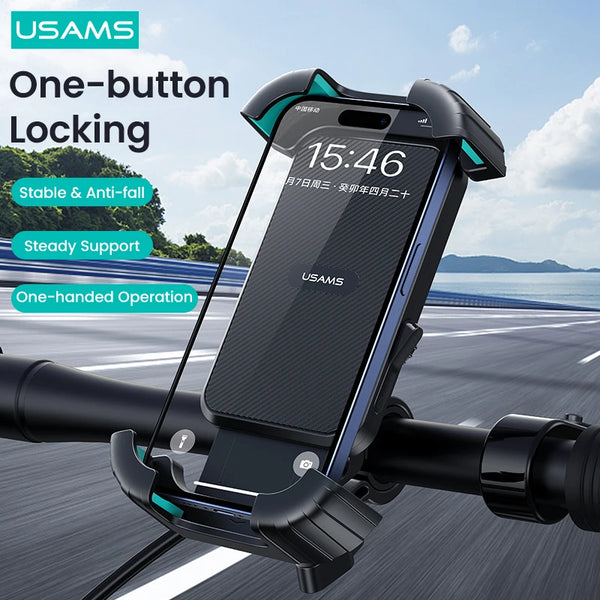 USAMS Bike Phone Holder Handlebar Stand Cycling Bicycle Mount for iPhone Samsung Xiaomi Mobile Phone Stand Bicycle 360 Degree Rotatable