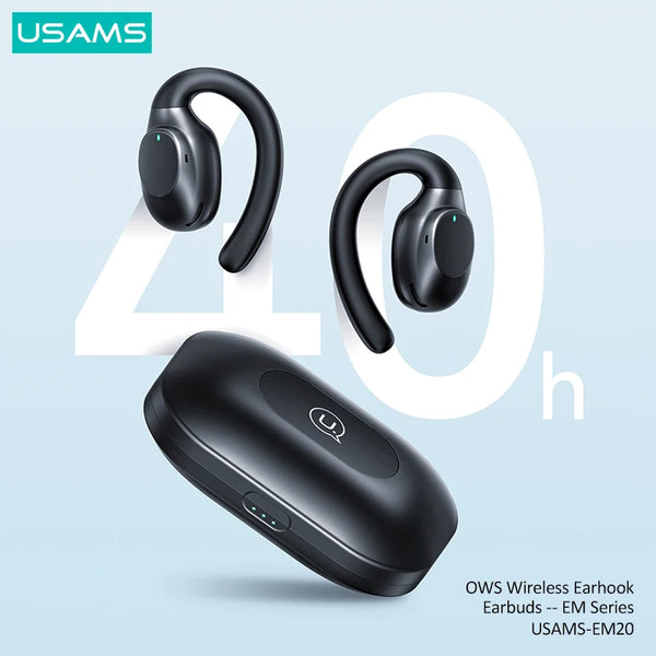 Sports Open Earphones Bluetooth 5.3 Noise Cancellation 3D Spatial Audio Earbuds 40H Battery Life Bass Sound Earhook