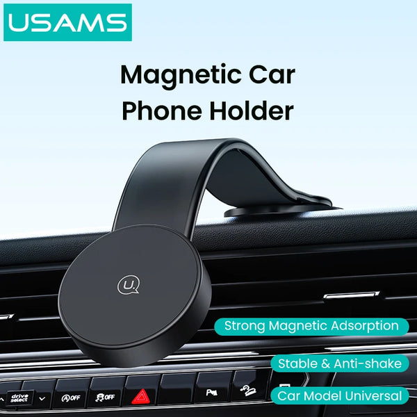 USAMS Universal Magnetic Car Phone Holder Stand Mobile Cell Phone Mount for Iphone 16 12 13 14 15 Pro Max